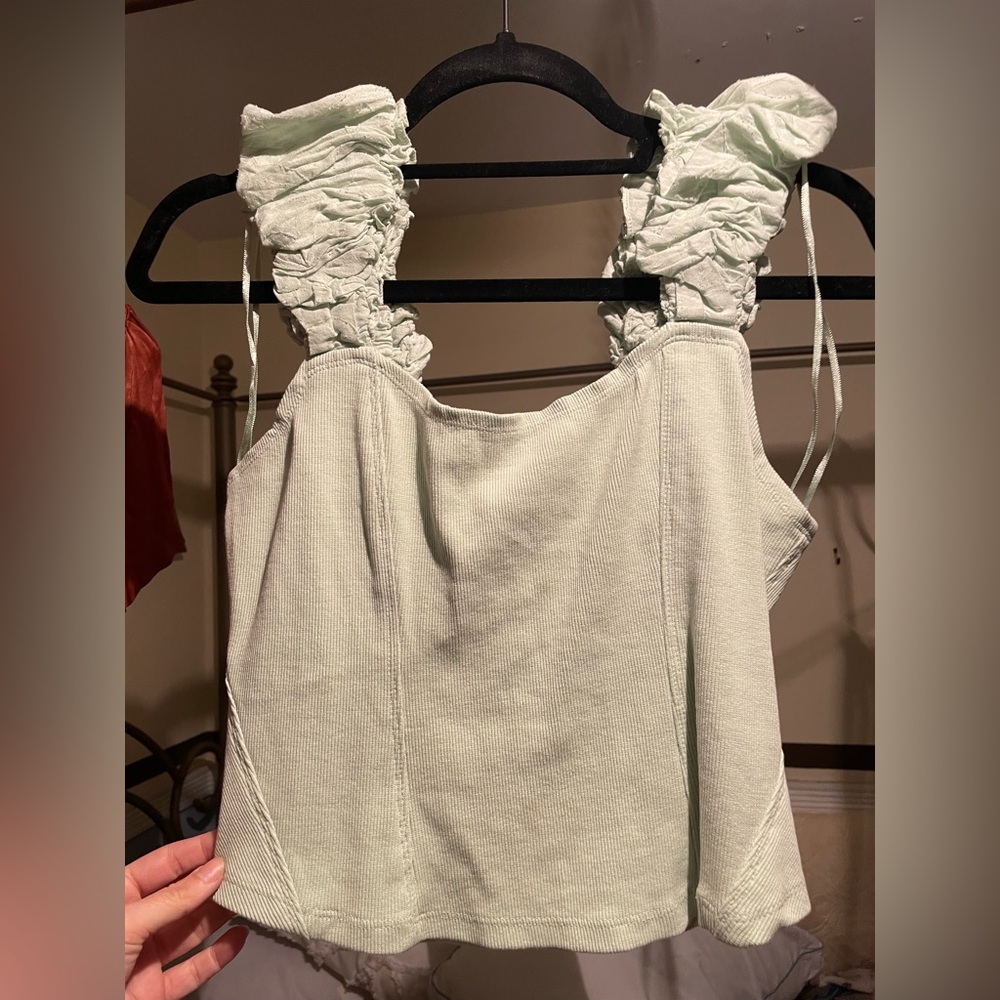 Mint green Anthropologie top